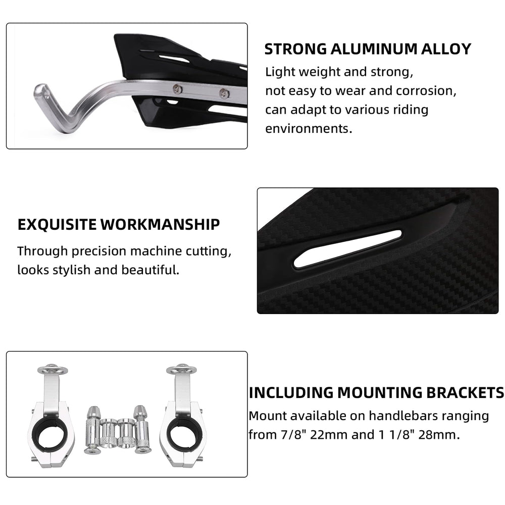 JFG RACING handguards cut-out design highlighting lighter weight profile
