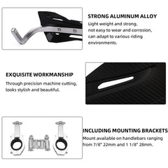 JFG RACING handguards cut-out design highlighting lighter weight profile