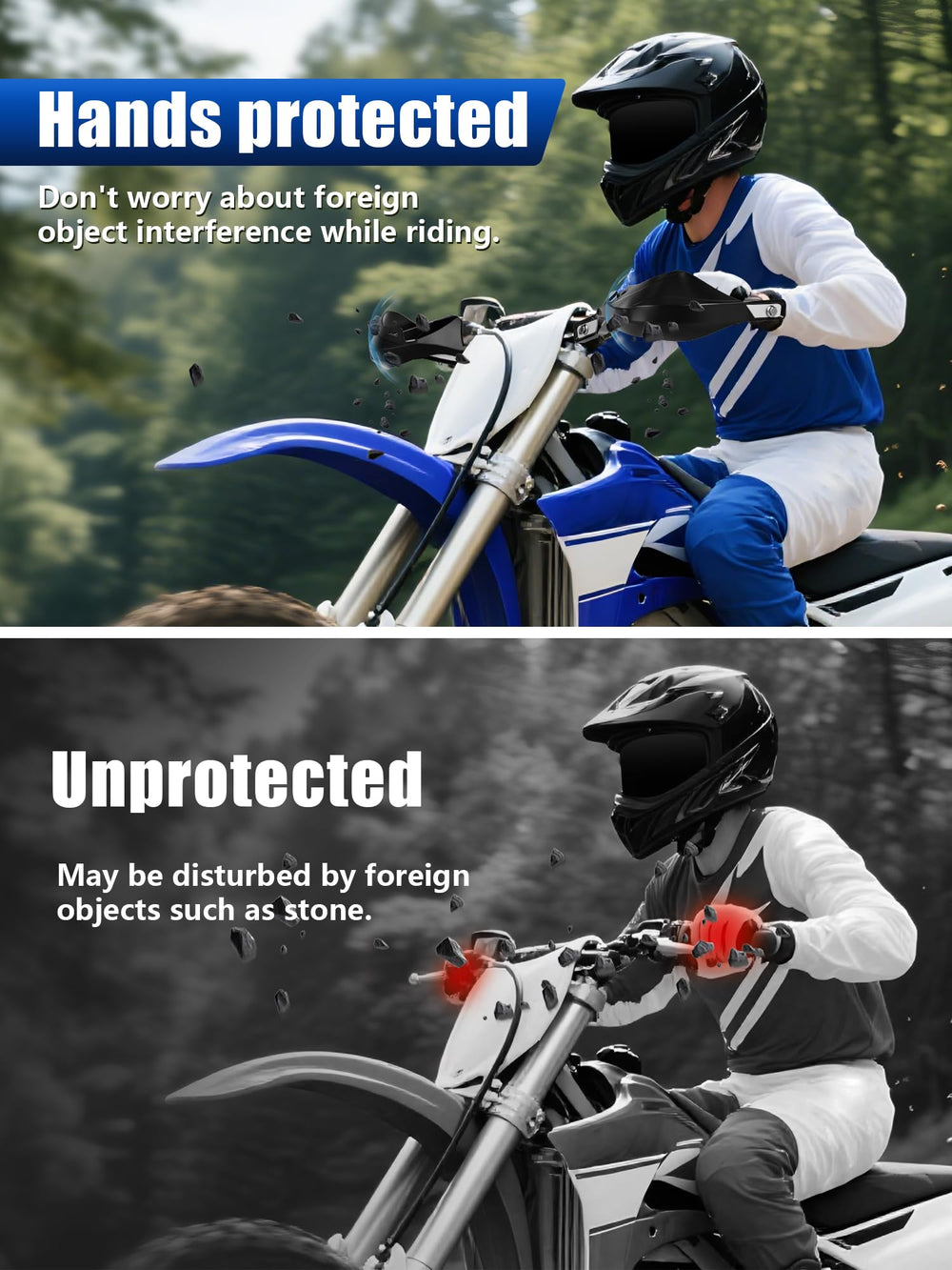 JFG RACING handguards outer shield made of PP plastic for impact resistance