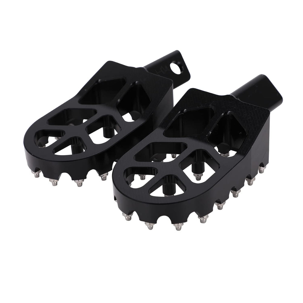 JFG RACING KLR650 footpegs installed on bike demonstrate easy mounting and secure fit.