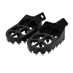 JFG RACING KLR650 footpegs installed on bike demonstrate easy mounting and secure fit.