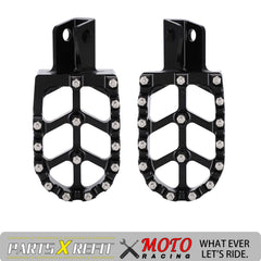 JFG RACING KLR650 footpegs packaging image highlights ready-to-install set.