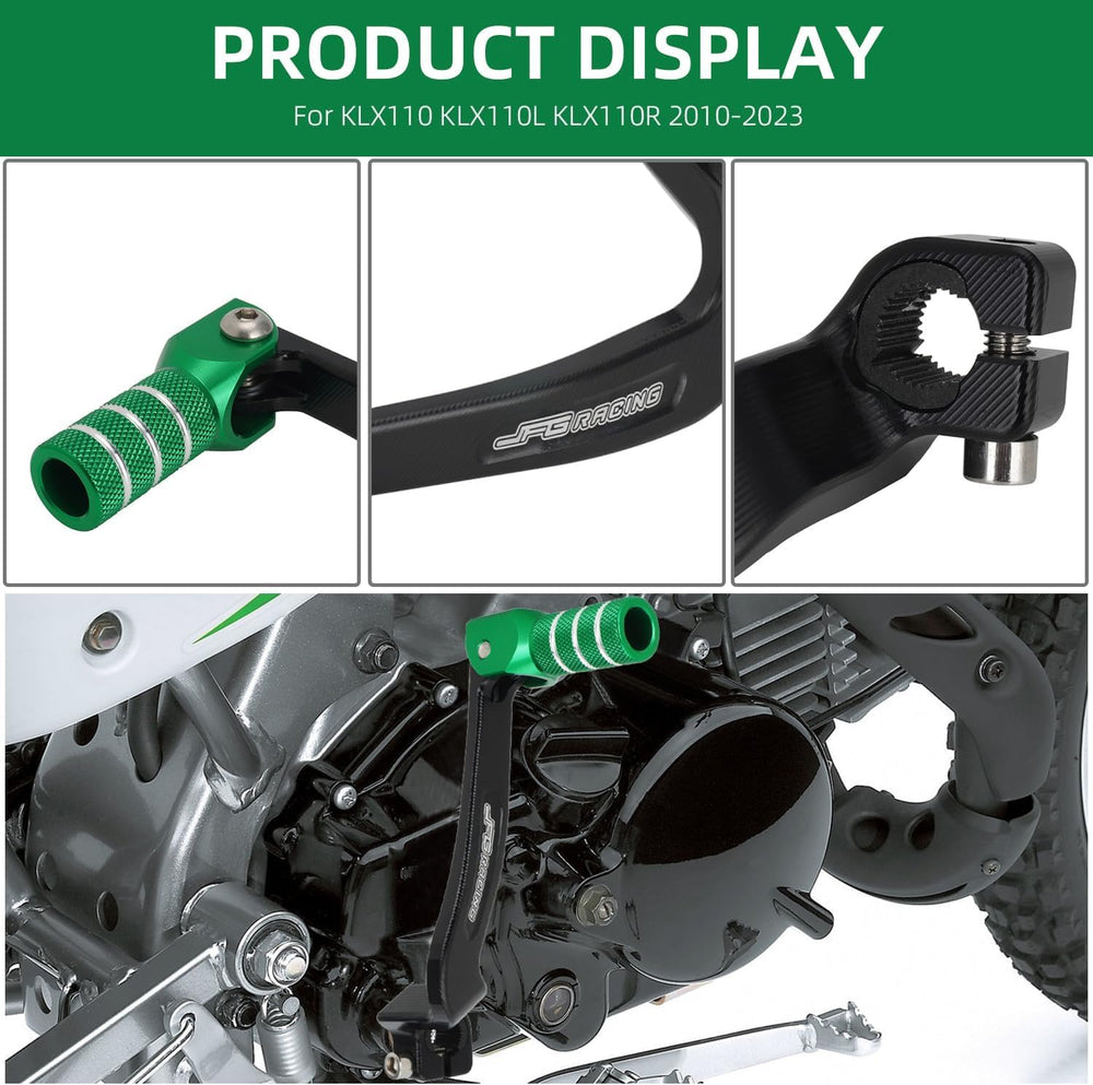 JFG RACING KLX110 foldable tip protects during impacts.