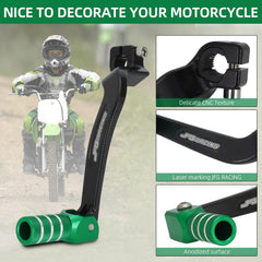 JFG RACING KLX110 shifter lever compared to OEM design.