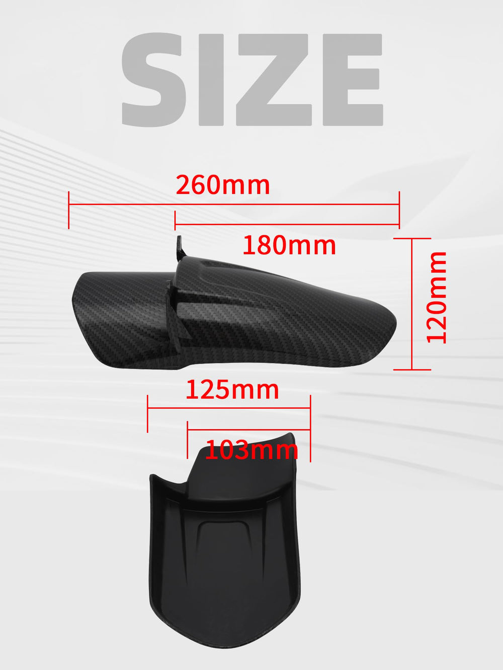 JFG RACING rear fender with carbon fiber look adds rugged style