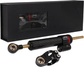 JFG RACING steering damper in 10-inch profile for universal motorcycle compatibility and stable handling.