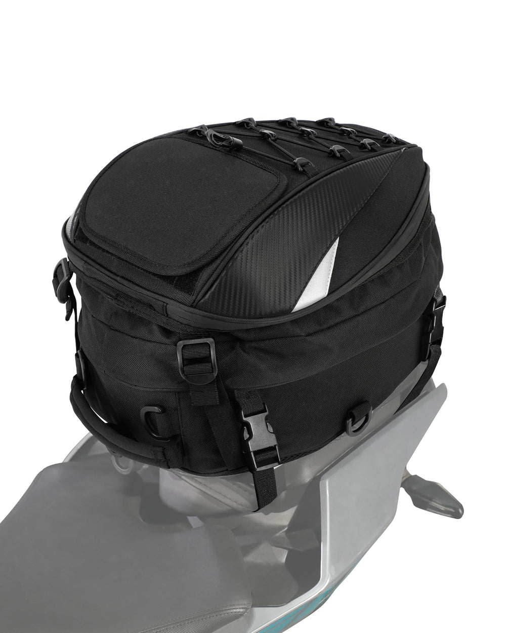 JFG RACING tail bag compact overview showing versatile motorcycle storage