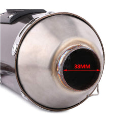 JFG RACING titanium exhaust finish shines and resists corrosion.