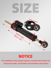 JFG RACING universal steering stabilizer designed for a wide range of street and sport bikes.