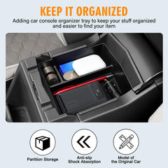 JHGFVC Three-compartment storage tray for Forester keeps phone, keys, cards organized.