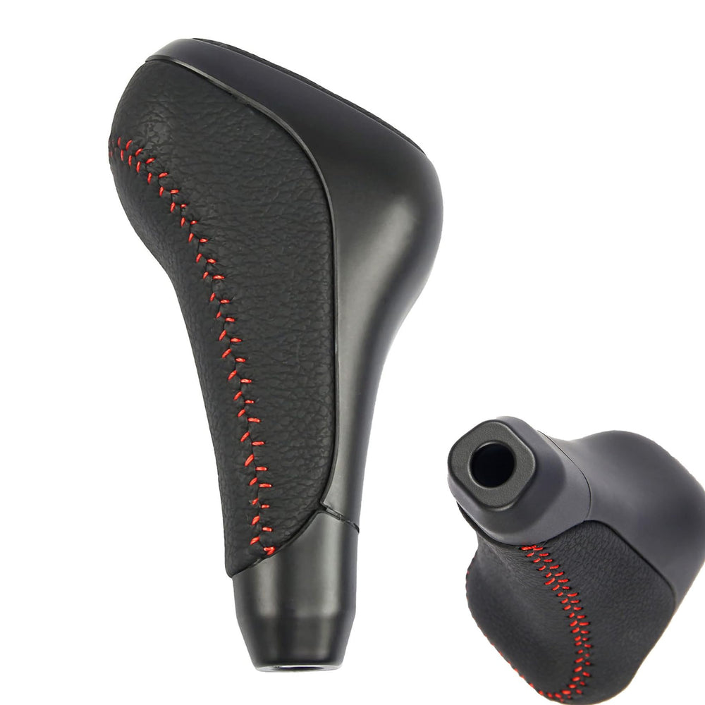 Jiacheng PTR57-34141 gear shift knob close-up reveals premium leather for durable grip.