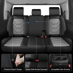JIAMAOXIN front headrest cover for Dodge RAM with airbags-safe, sleek design.
