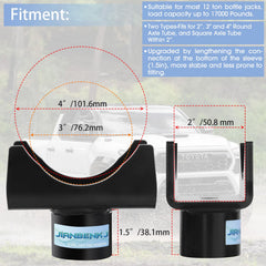 JIANBENKJ bottle jack axle adapter saddle for 4 in round axles, broad contact area