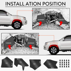 jiankun 4-piece fender liner set for tundra and sequoia offers full wheel-well protection