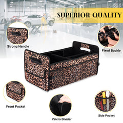 JiatuA leopard trunk organizer spacious interior enables versatile storage