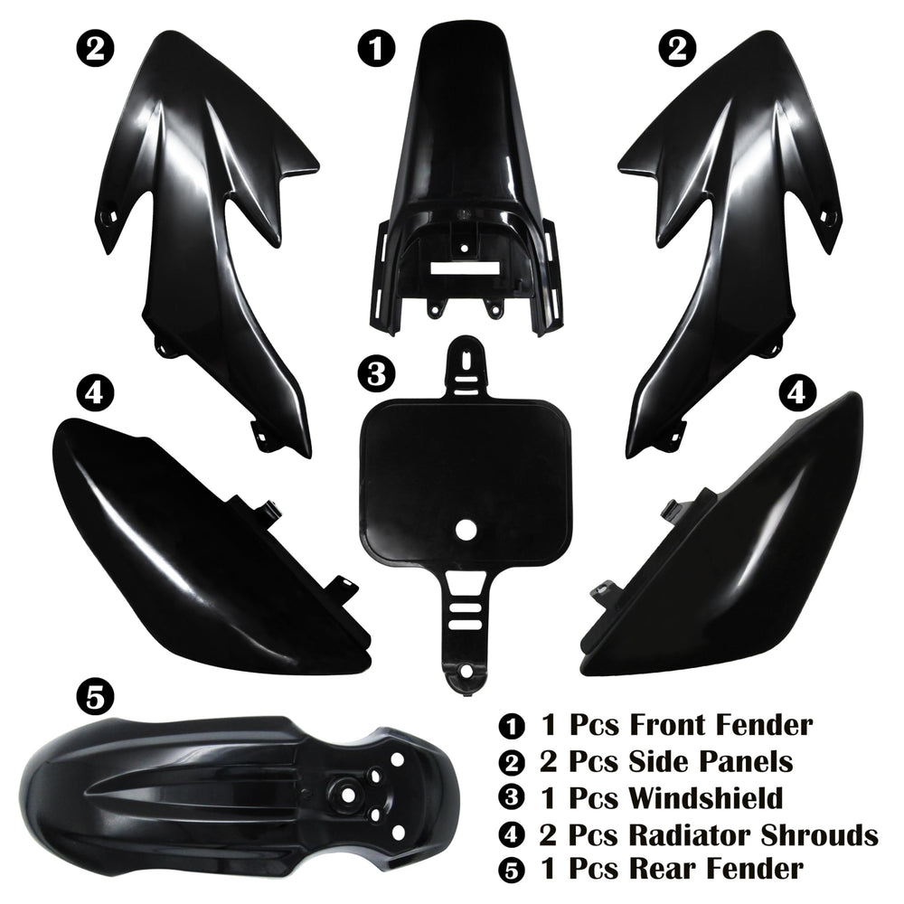 JIAXIMAN CRF50 radiator shroud pair for rugged off-road protection in black