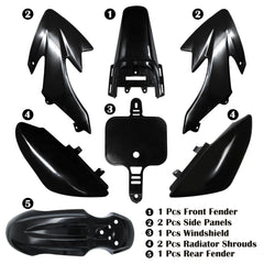 JIAXIMAN CRF50 radiator shroud pair for rugged off-road protection in black