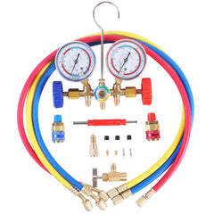 JIFETOR three-way manifold gauge for precise refrigerant diagnostics