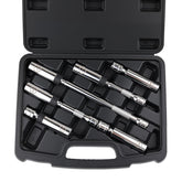 Jiimee 6-piece spark plug socket set with magnetic extensions for easy handling.