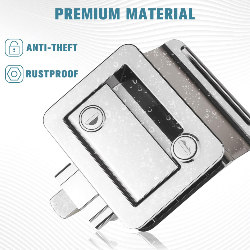 Jiimee Chrome RV door lock with four keys for shared travel access