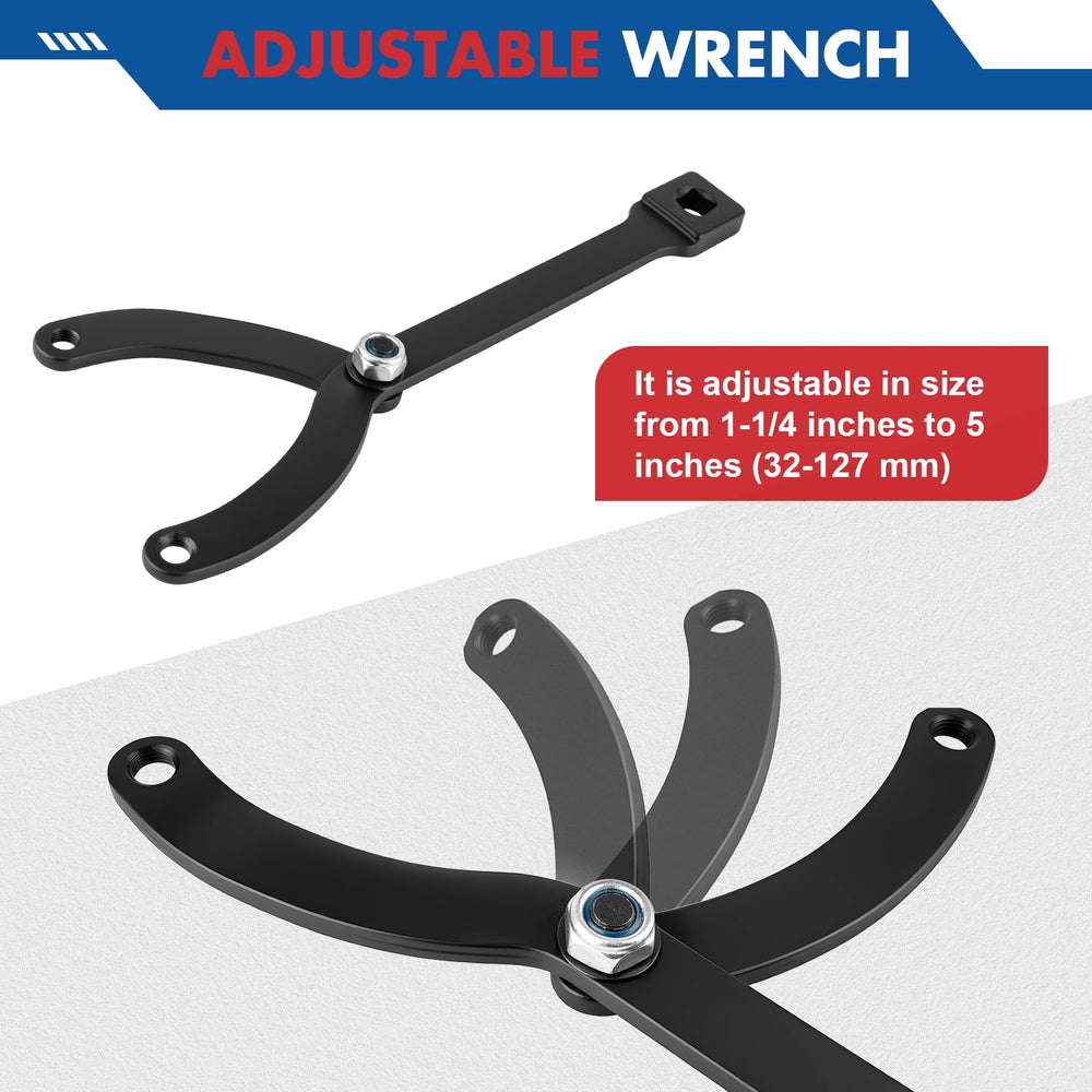 Jiimee universal adjustable spanner wrench ensures a tight grip on camshaft pulleys.