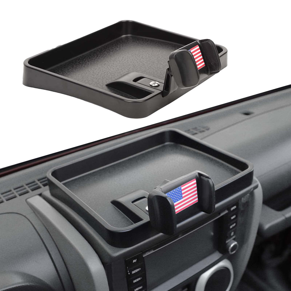 Jimen dash phone holder mounted on Jeep Wrangler dash for secure access