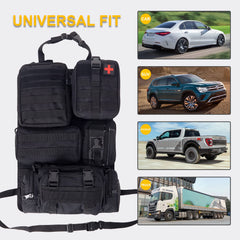 Jimikay adjustable straps demonstrate quick installation around headrest and seat.