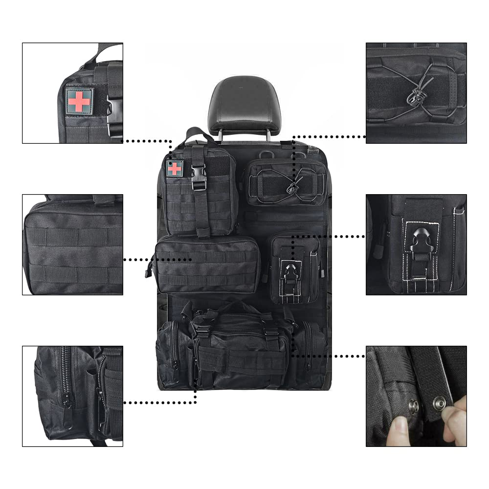 Jimikay seat back organizer installed in Jeep, keeping gear within reach.