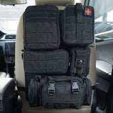 Jimikay universal tactical seat back organizer front view keeps essentials within easy reach.