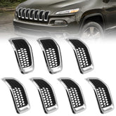 JINCHEN 7pcs grill mesh inserts for Jeep Cherokee front grille enhance airflow and rugged appearance