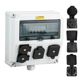 JINDOUZI RV power outlet box front view showing weatherproof enclosure