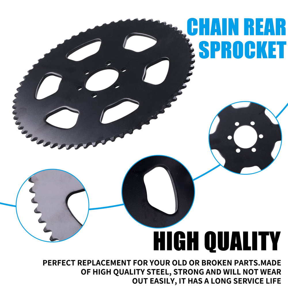 Sprocket packaging includes five master links for easy installation.