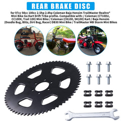 Durable steel construction emphasizes long service life on rugged mini bikes.
