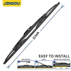 Aero profile of JINGOU wiper blades to reduce drag and noise