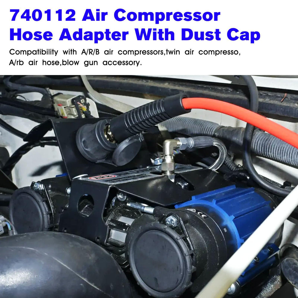 JIOTAR 740112 quick-connect coupling enables fast tire inflation and tool setup.
