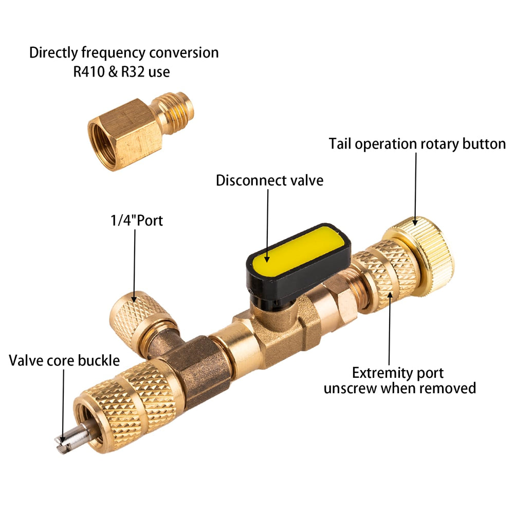 jiouxip dual-size wrench supports 1/4 and 5/16 ports for flexible service.