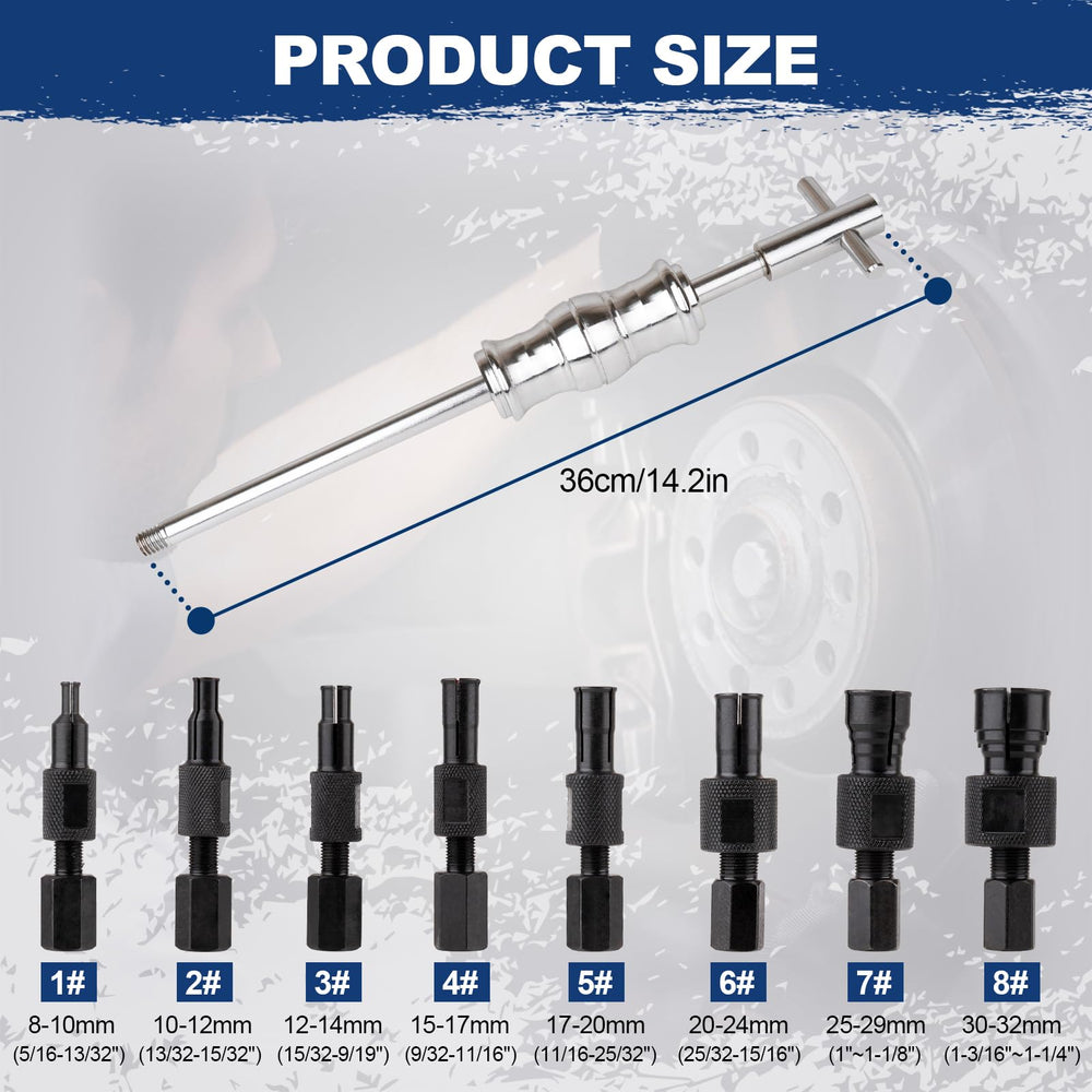 Jiouxip slide hammer bearing remover provides secure grip for safe recessed-part extraction.
