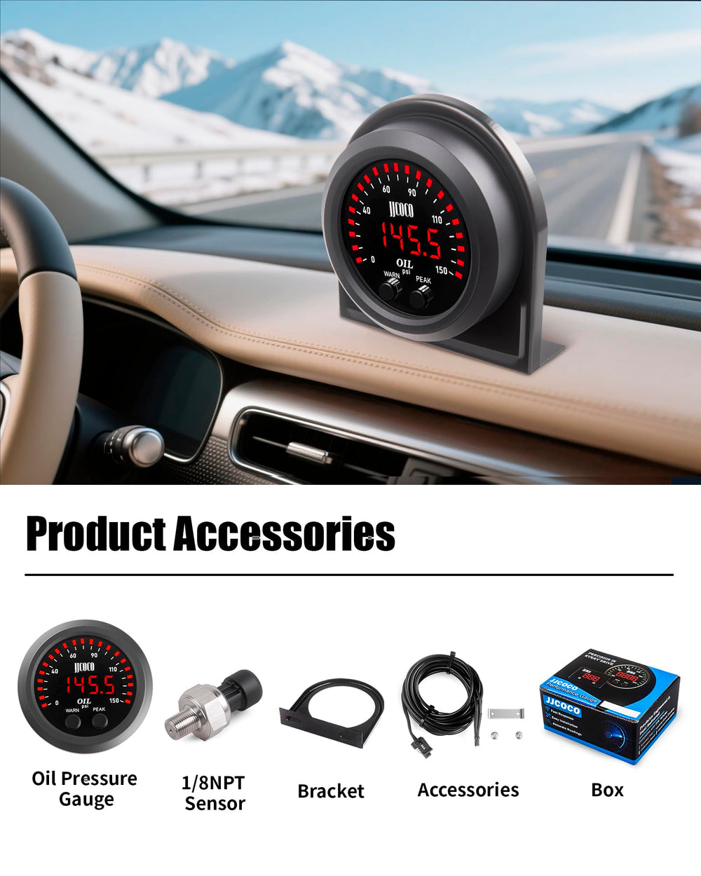 JJCOCO wiring harness connects to 12V/24V power without splicing
