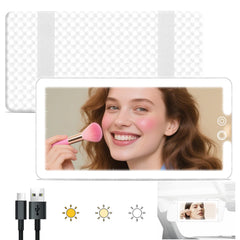 JJhxr car sun visor makeup mirror with LED lights for precise grooming on the go.