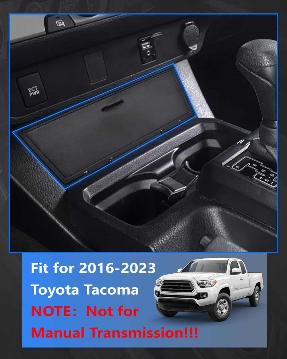 JJMY console lid with factory finish delivers a clean interior upgrade.