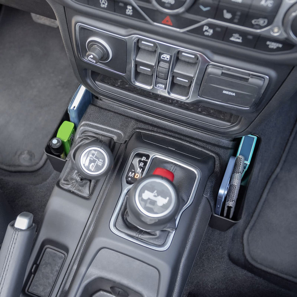 Interior view highlighting two storage pockets with JKCover tray