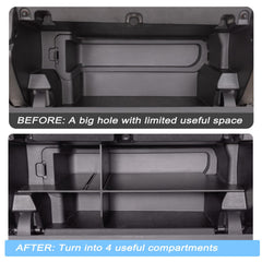 JKCOVER storage divider for Tacoma glove box holds the owner's manual securely.