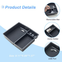 JKCOVER Tacoma console tray installation angle shows easy tilt-in fit