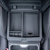 JKCOVER Tacoma center console tray top view showing organized storage for small items