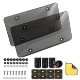 jkjnqnq license plate cover front view—clear shield protects against sun and dust.