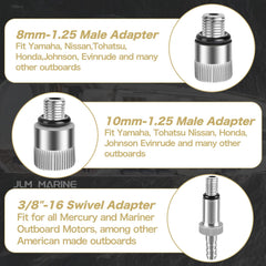 JLM MARINE 3/8 swivel adapter close-up for Mercury/OMC connections