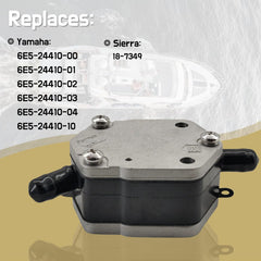 JLM MARINE aluminum body fuel pump resists corrosion on boats.