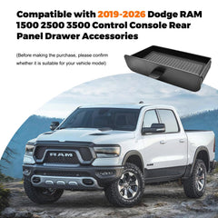 JLQP cubby tray with anti-slip pads securely placed in the Ram cabin