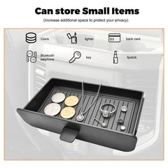 JLQP organizer keeps chargers and small items tidy in the Ram rear