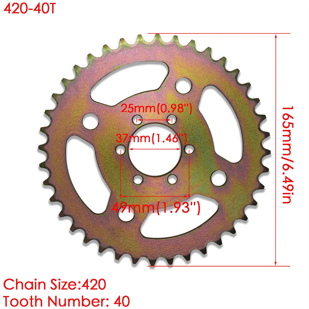 JMCHstore 40T sprocket mounting holes pattern for precise fit and secure mounting.